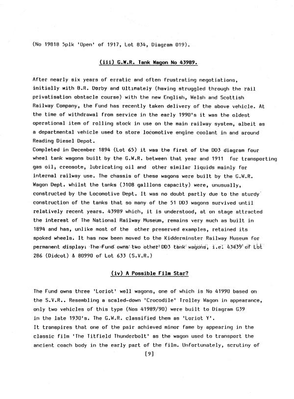 GWR 813 Fund Winter 1998 Newsletter.