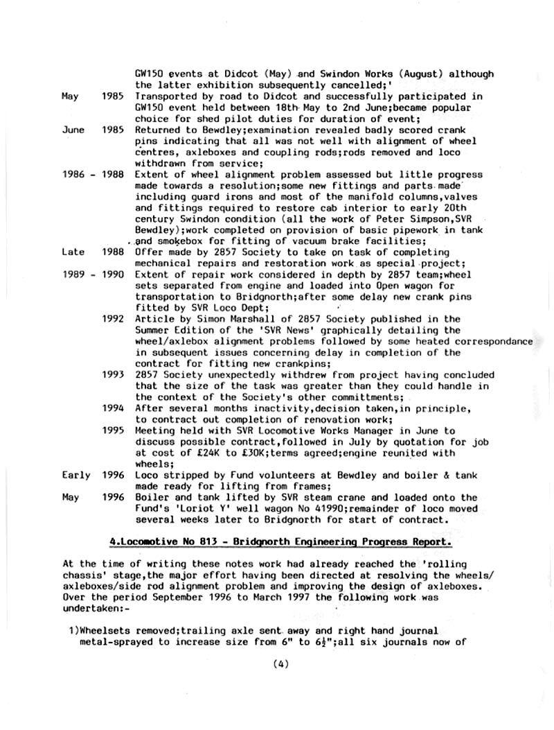 GWR 813 Fund Winter 1998 Newsletter.