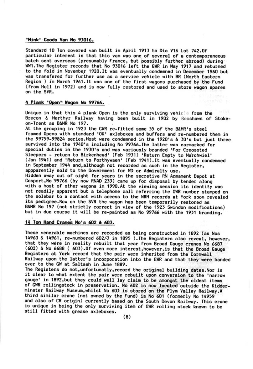 GWR 813 Fund Winter 1998 Newsletter.