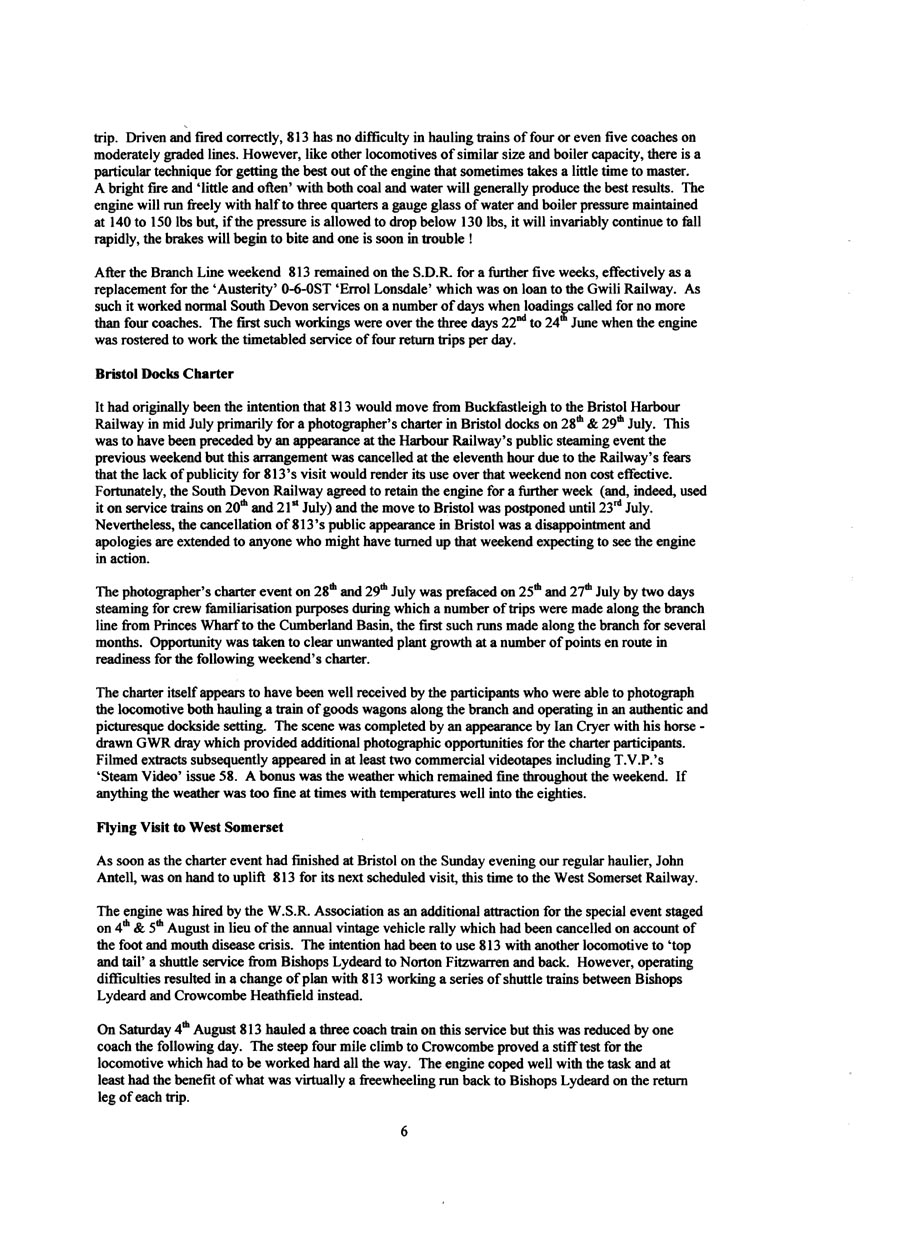 GWR 813 Fund Winter 1998 Newsletter.